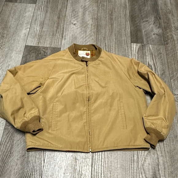 Vintage Zero King Wind Water Repellant 50s USA Yellow Boxy Full Zip Jacket wool - Picture 1 of 9